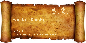 Varjas Kende névjegykártya